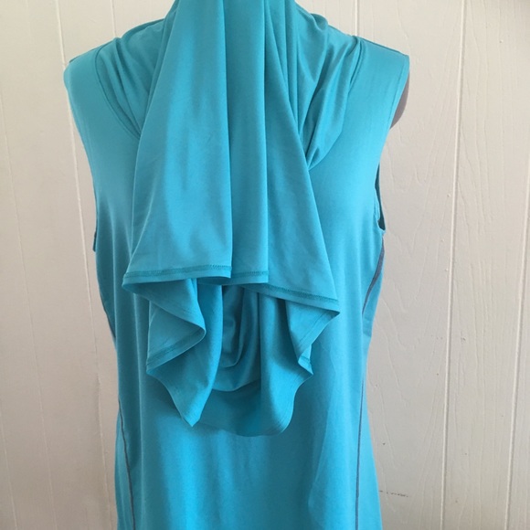 NWOT Black tip Turquoise beach sleeveless, hoodie dress size L - Picture 3 of 8